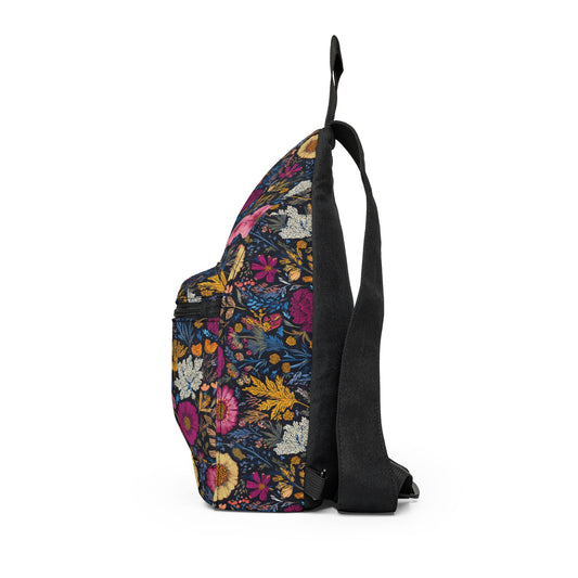 Floral Vintage Sling Bag — Compact Crossbody Backpack for Everyday & Travel