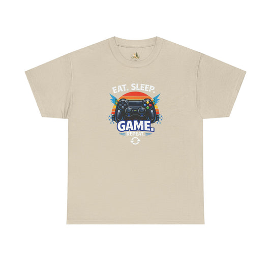 Gaming Controller Graphic Tee — "GAME" Retro Sunset Video Game T-Shirt (Heavy Weight Tee)
