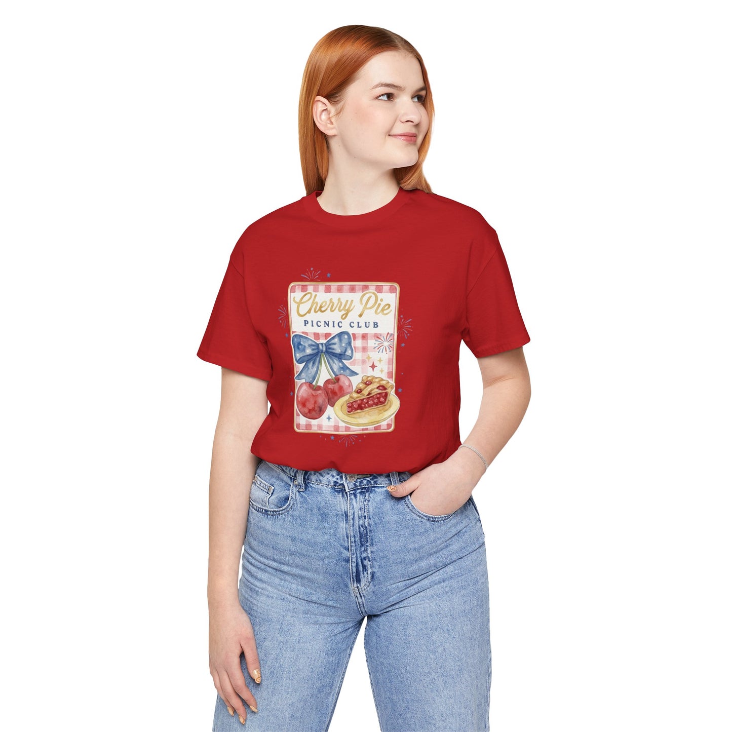 Cherry Pie Picnic Club Tee | 4th of July Retro Americana, vintage flag stars