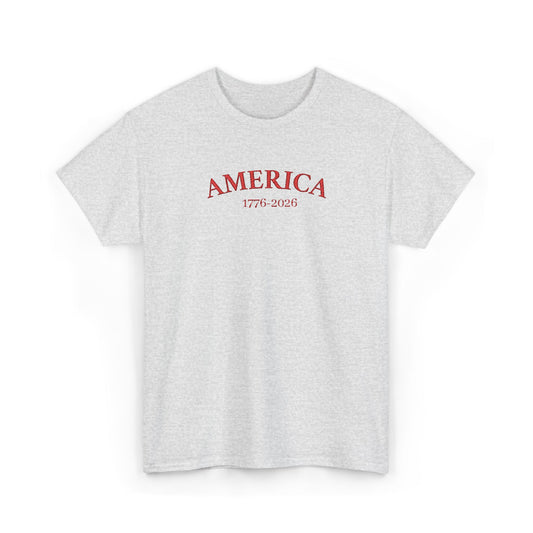 Unisex Embroidered America 1776-2026 T-Shirt (Heavy weight Tee)