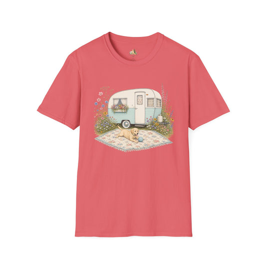 Vintage Camper T-Shirt — Cozy Caravan & Picnic Design(Light Weight, Ultra Soft)