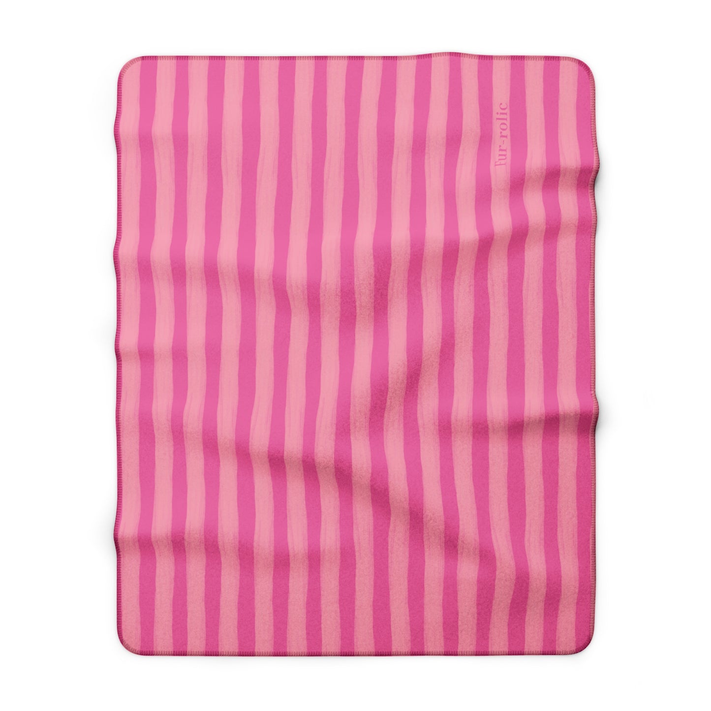 Pink Striped Sherpa Dog Blanket — 'Fur-rolic' Cozy Pet Throw