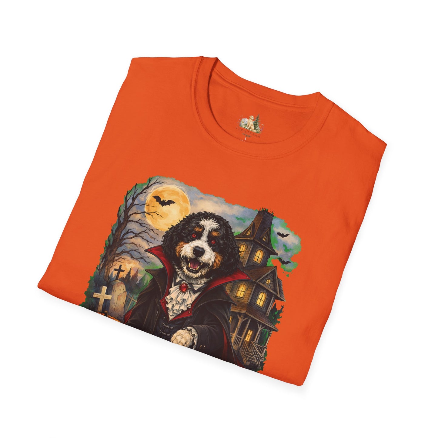 Unisex Halloween Bernese Mountain Dog Costume Tee – What Tails Lurks Behind The Pines Collection