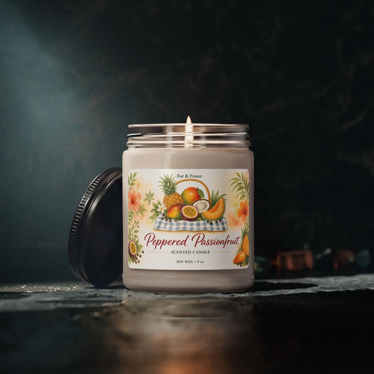 Peppered Passionfruit Soy Candle — 9oz Tropical Fruit Scented Jar