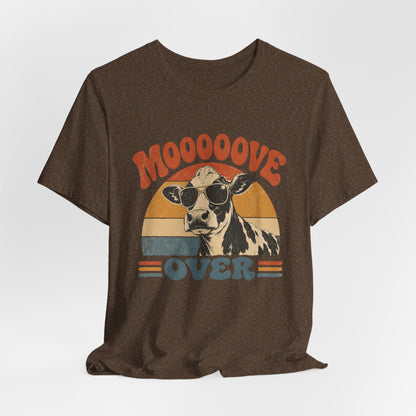 Mooove Over Cow Tee – Retro Vintage Farm Animal Graphic T-Shirt