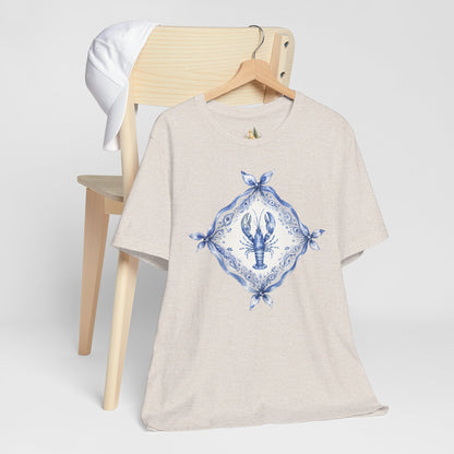 T-Shirt — Blue Delft Lobster Bandana Graphic Tee