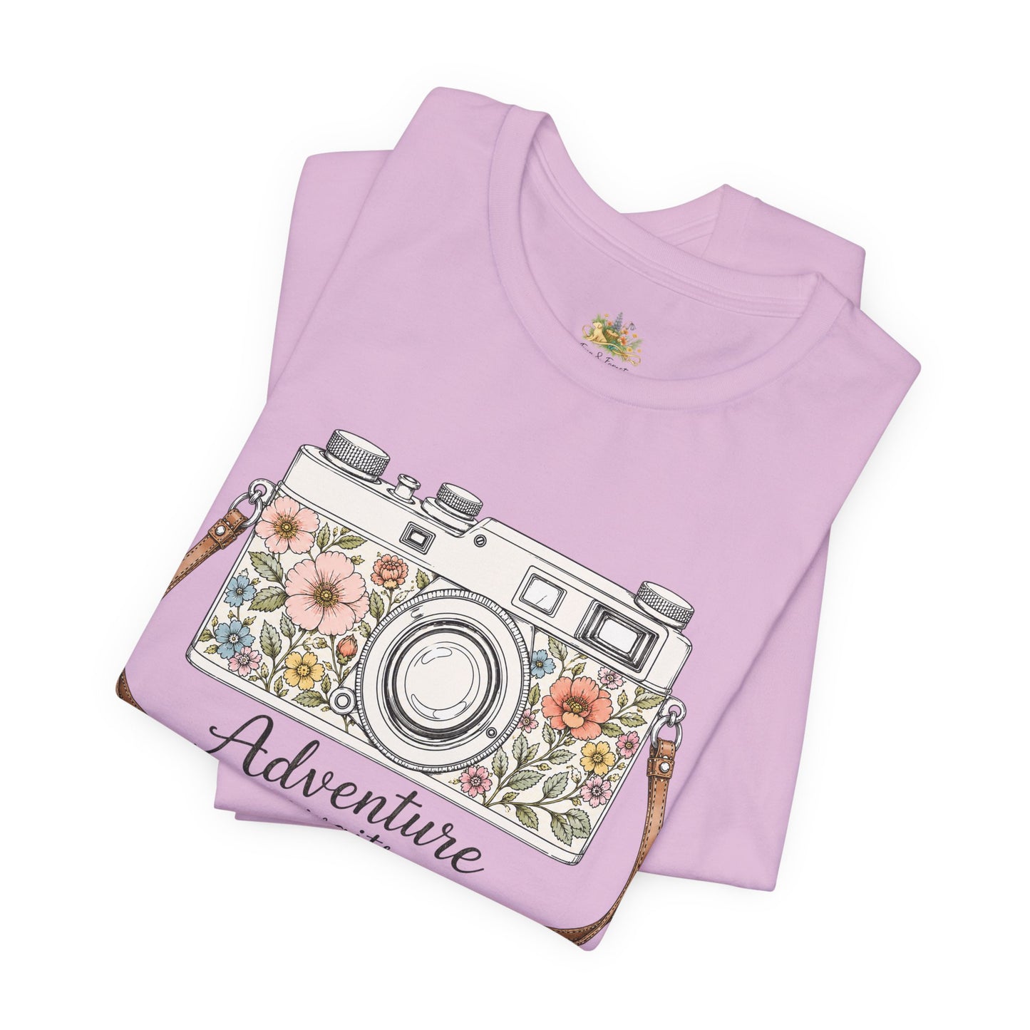 Floral Vintage Camera Adventure Awaits T-Shirt | Photography Travel Tee
