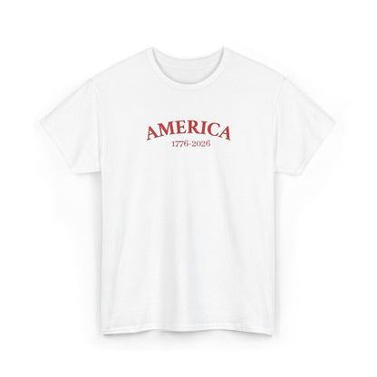 Unisex Embroidered America 1776-2026 T-Shirt (Heavy weight Tee)