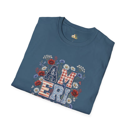 Unisex America Tee. (Light Weight, Ultra Soft Tee)