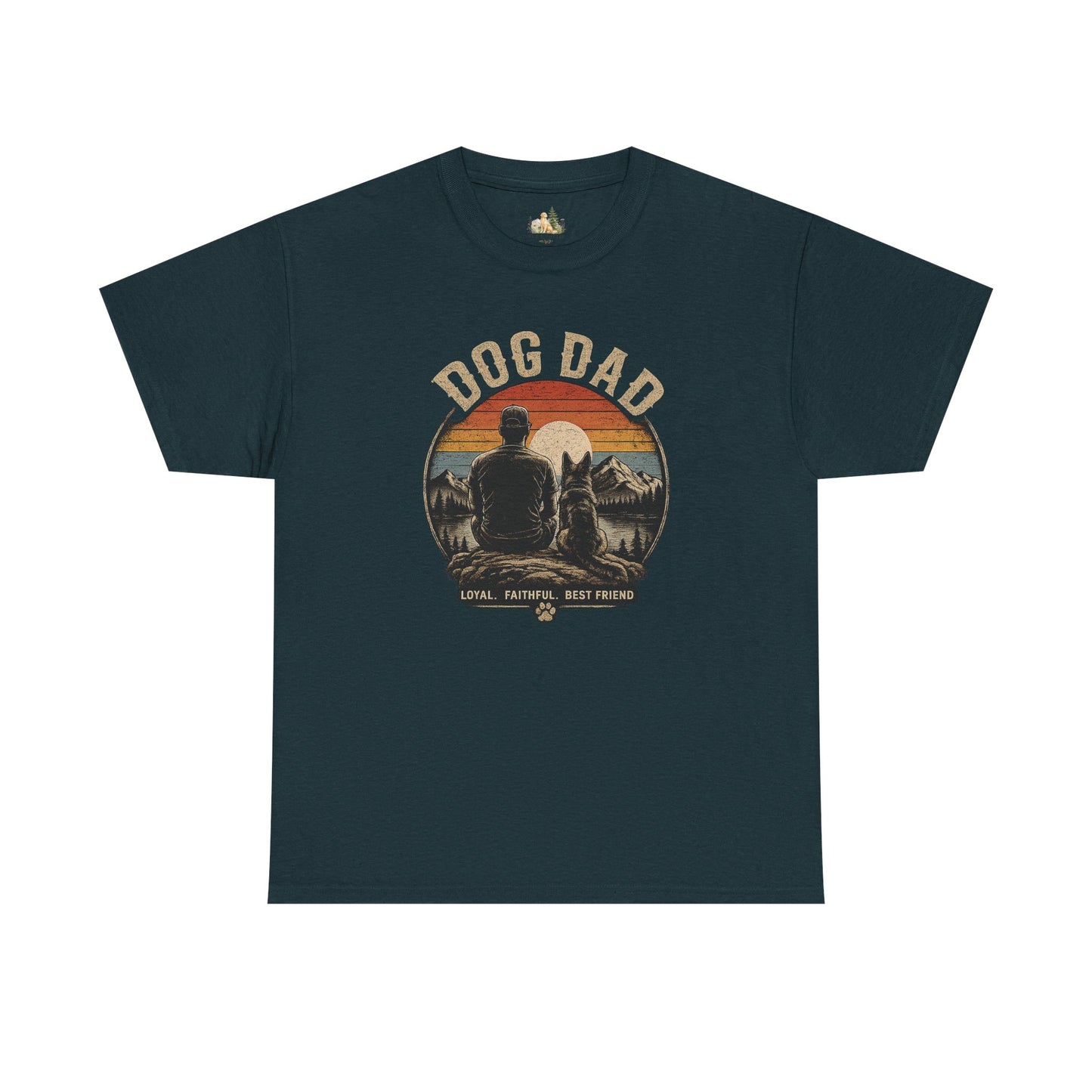 Dog Dad T-Shirt – Vintage "Loyal. Faithful. Best Friend." Graphic Tee for Dog Lovers