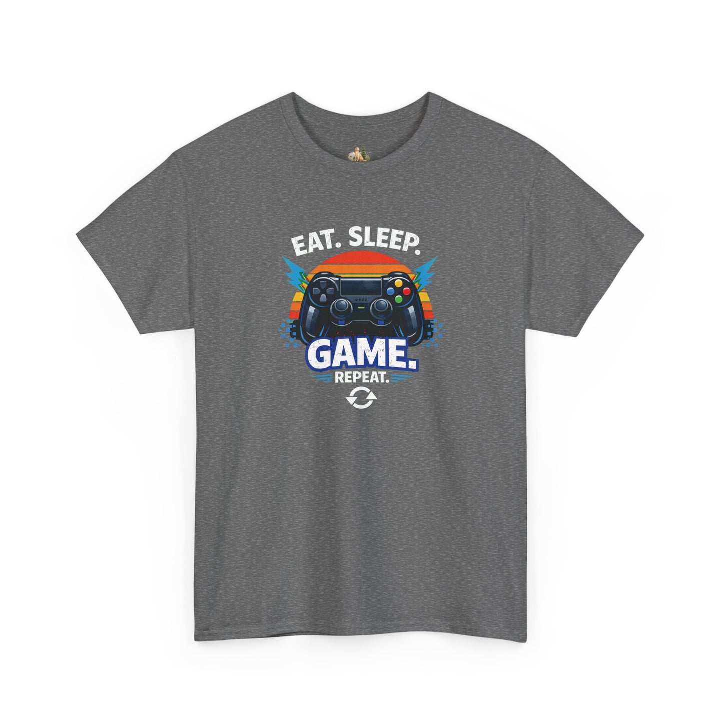 Gaming Controller Graphic Tee — "GAME" Retro Sunset Video Game T-Shirt (Heavy Weight Tee)
