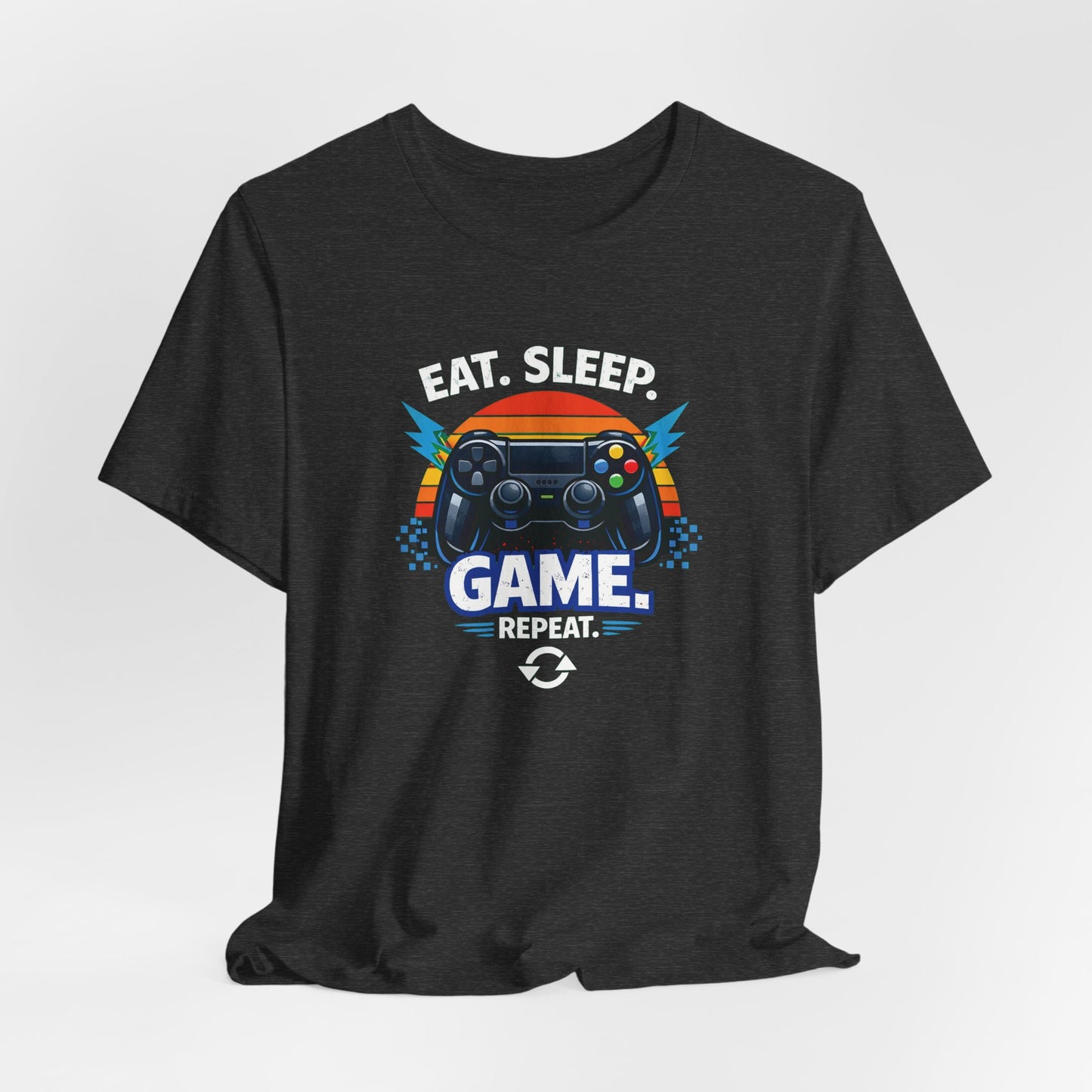 Gaming Controller Graphic Tee — "GAME" Retro Sunset Video Game T-Shirt