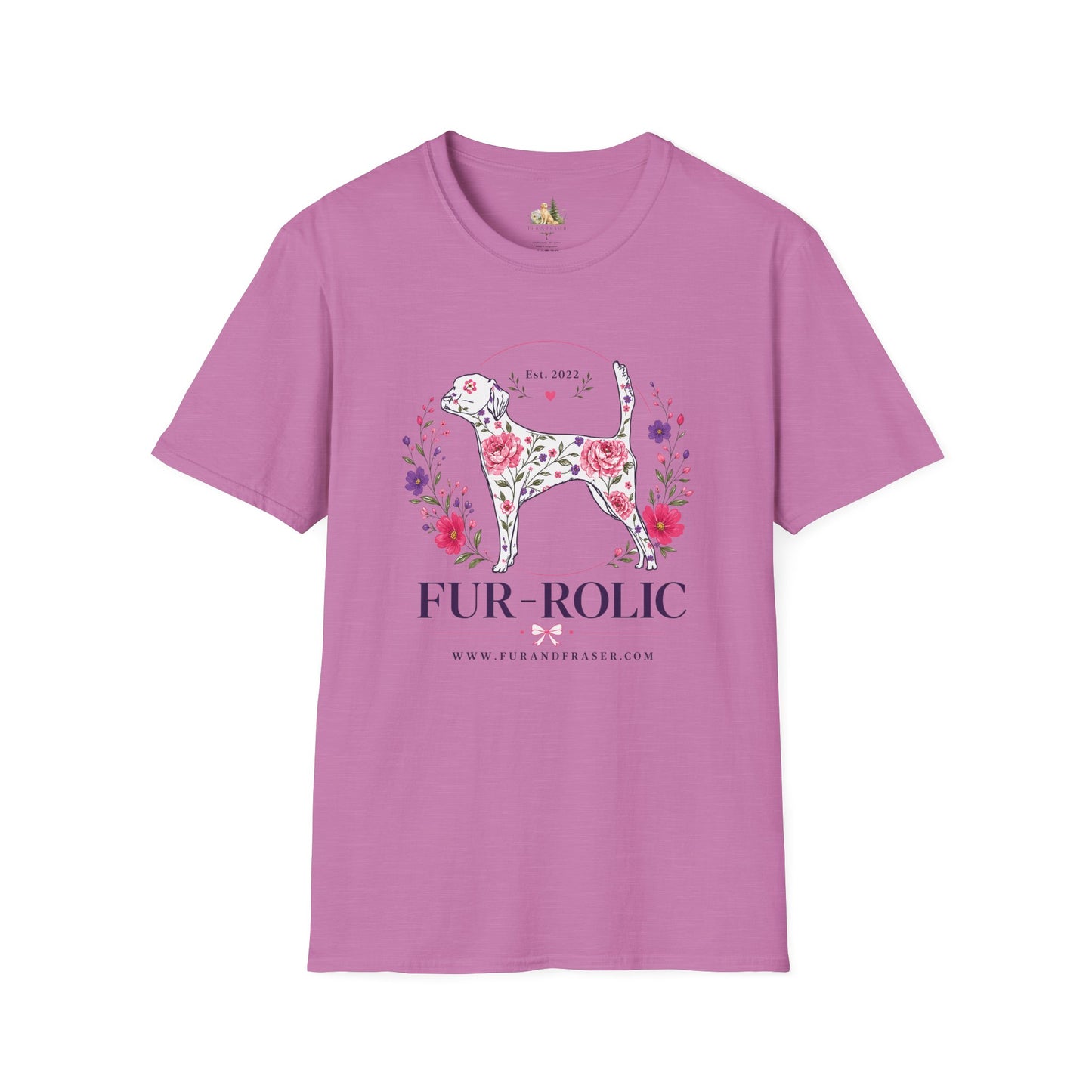 Floral Dog Tee — “FUR-ROLIC” Graphic T-Shirt (Est. 2022)