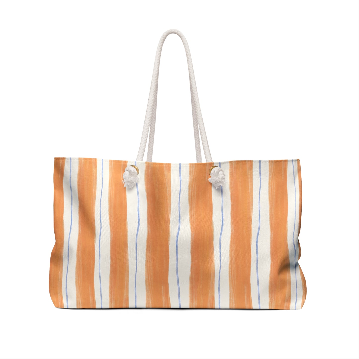 My Dog's Road Trip Weekender Bag — Striped Orange Travel Tote for Pet Owners