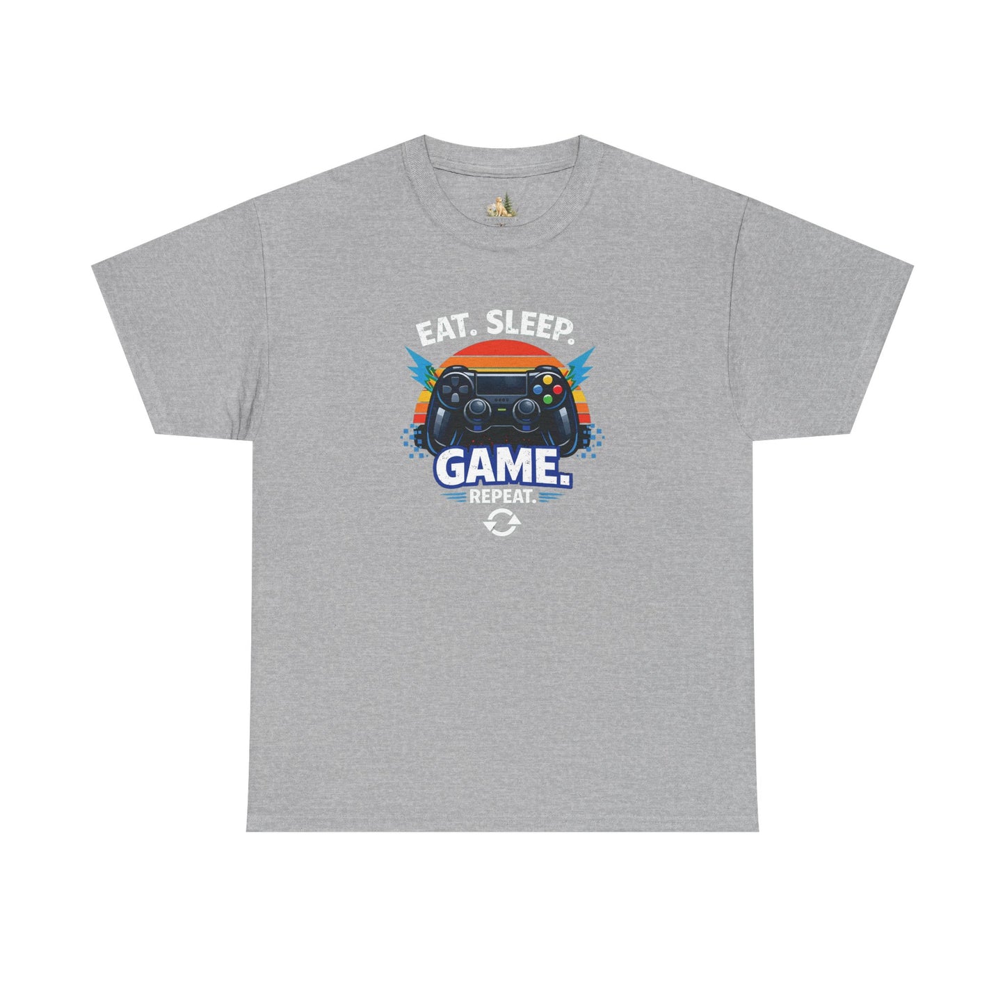 Gaming Controller Graphic Tee — "GAME" Retro Sunset Video Game T-Shirt (Heavy Weight Tee)