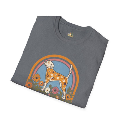 Dog Floral T-Shirt — 'Fur-Rolic' Retro Rainbow Canine Tee