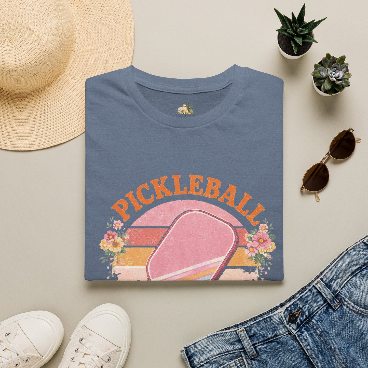 Pickleball Retro Paddle T‑Shirt — Vintage Floral Pickleball Tee Light Weight, Ultra Soft Tee