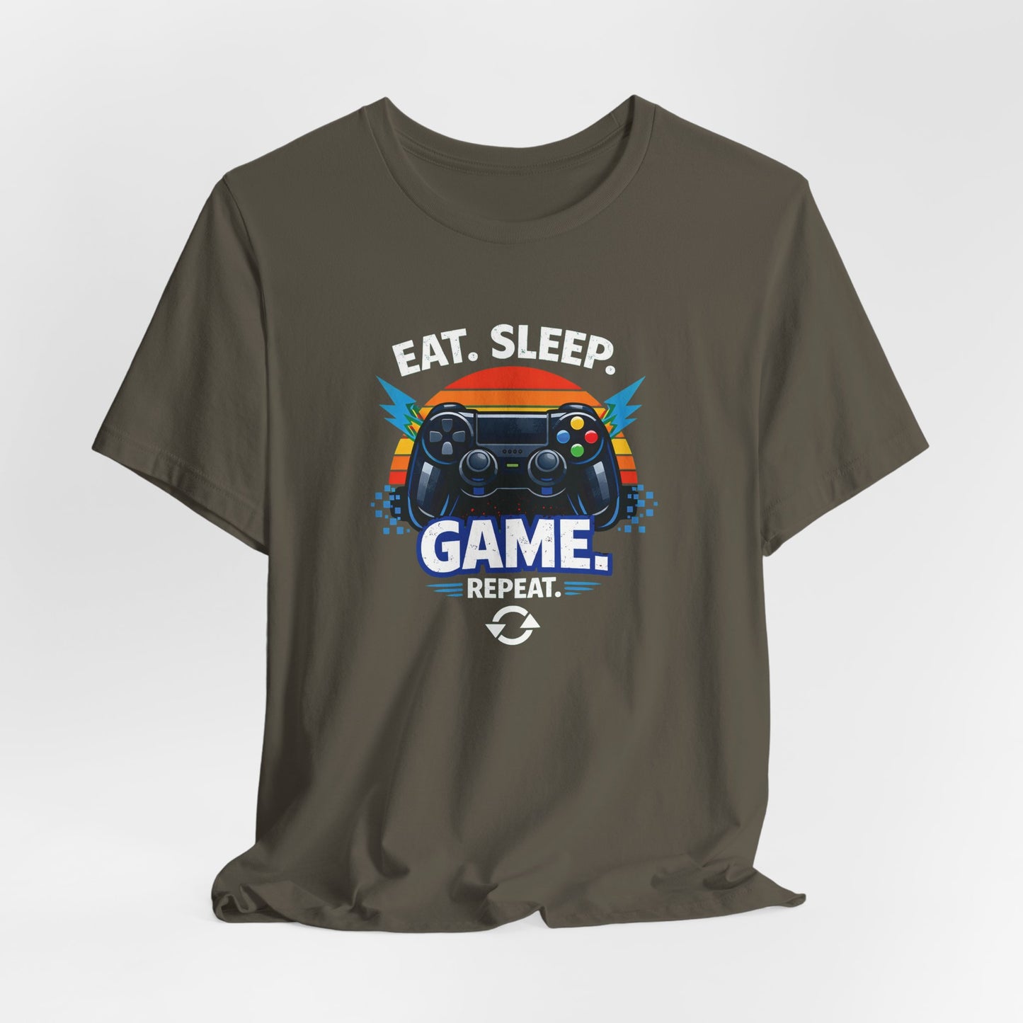 Gaming Controller Graphic Tee — "GAME" Retro Sunset Video Game T-Shirt