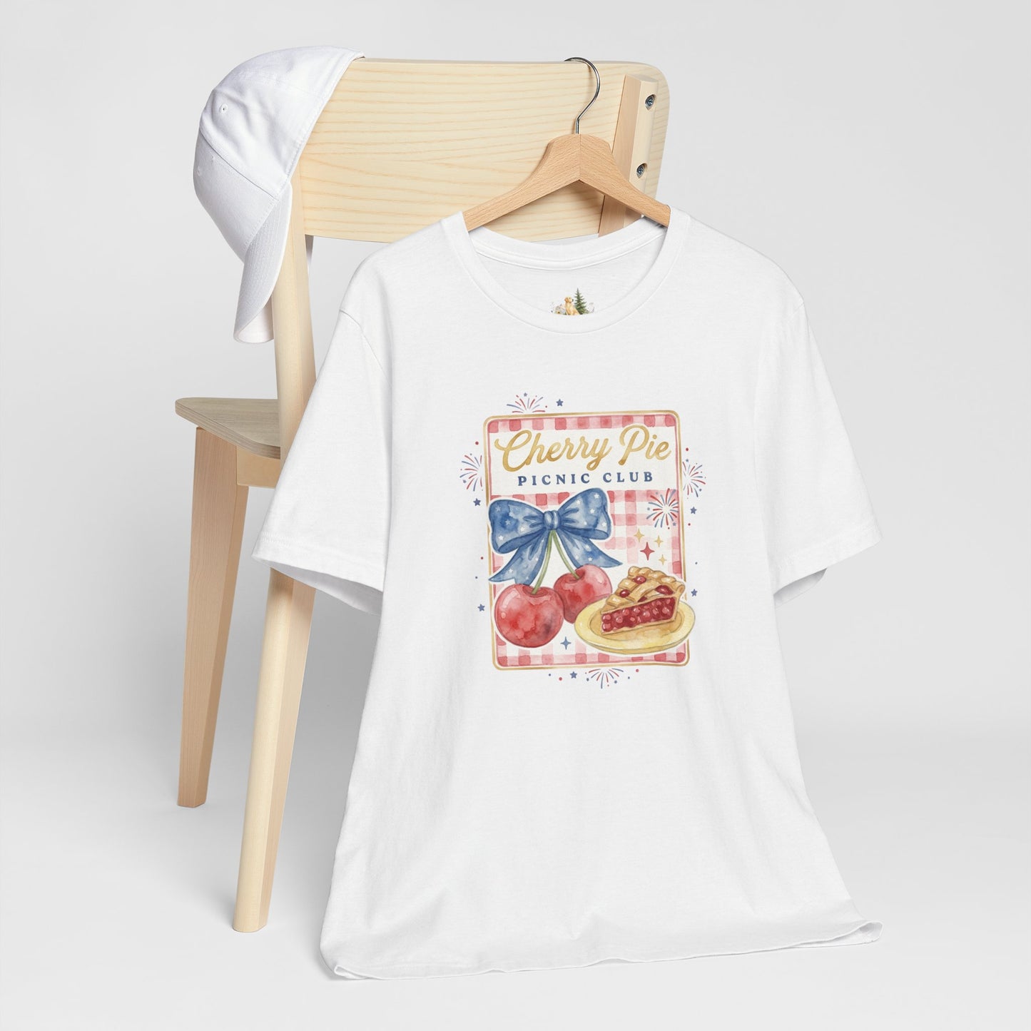 Cherry Pie Picnic Club Tee | 4th of July Retro Americana, vintage flag stars