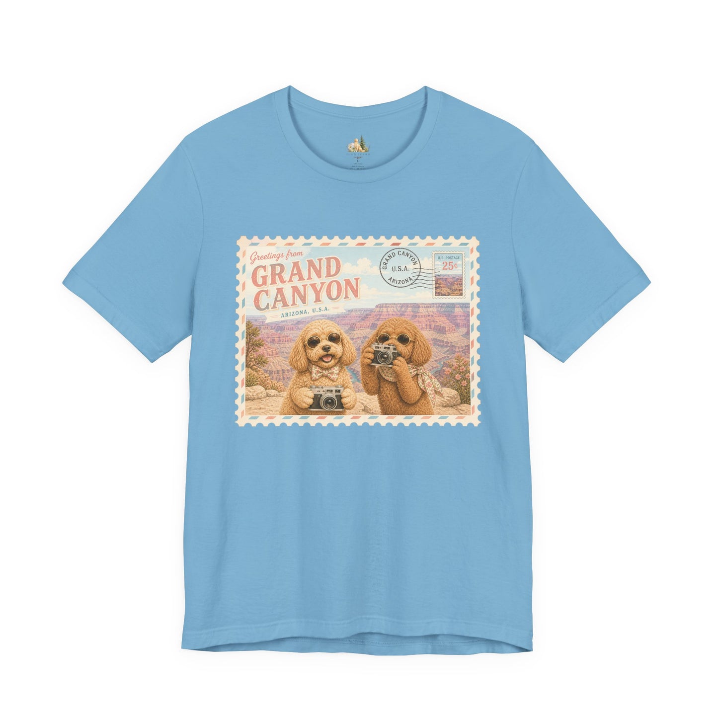 Grand Canyon Pups T-Shirt | Vintage Postcard Dogs Travel Design