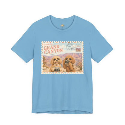 Grand Canyon Pups T-Shirt | Vintage Postcard Dogs Travel Design