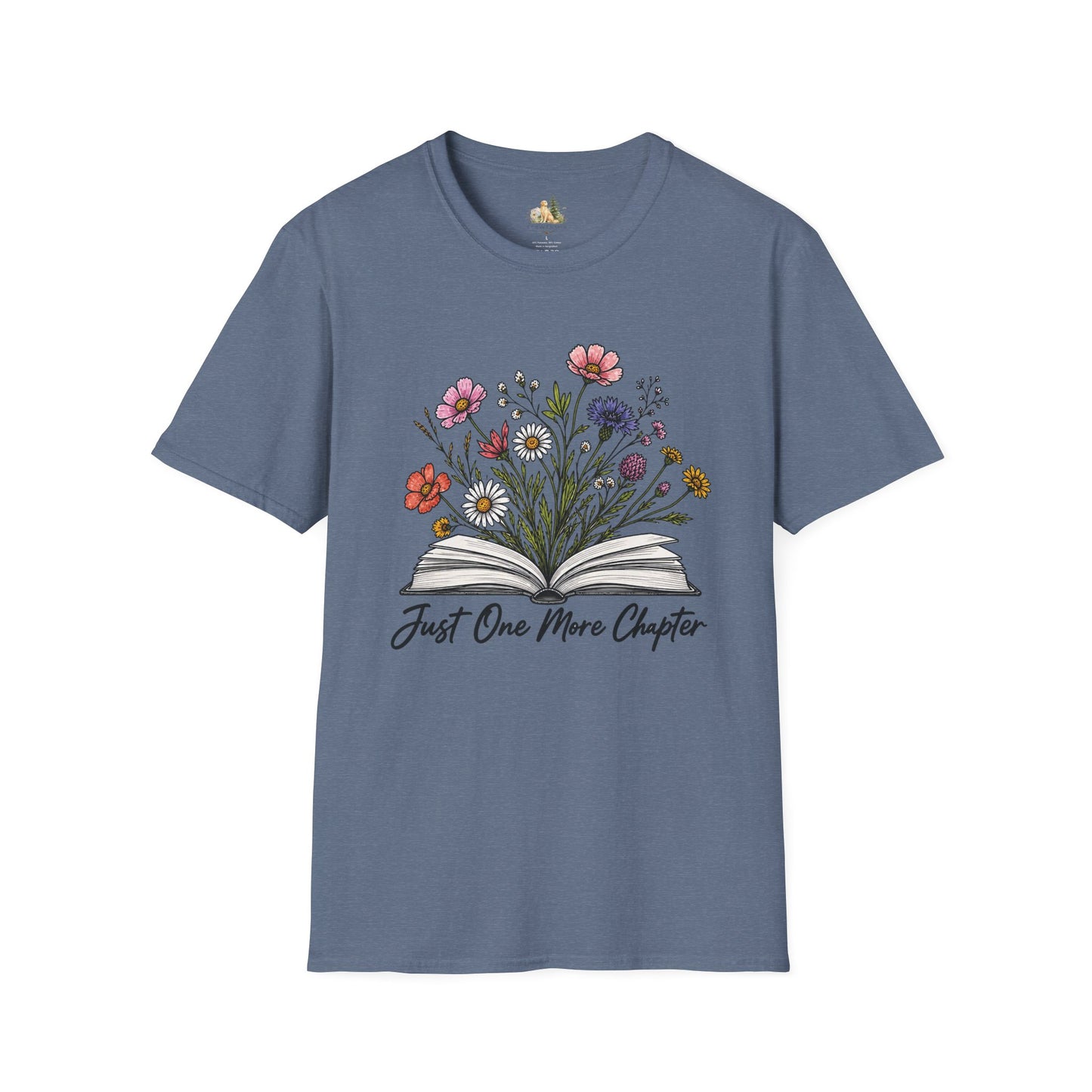 Floral Book Tee — “Just One More Chapter” Graphic T-Shirt