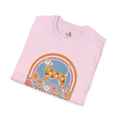Dog Floral T-Shirt — 'Fur-Rolic' Retro Rainbow Canine Tee