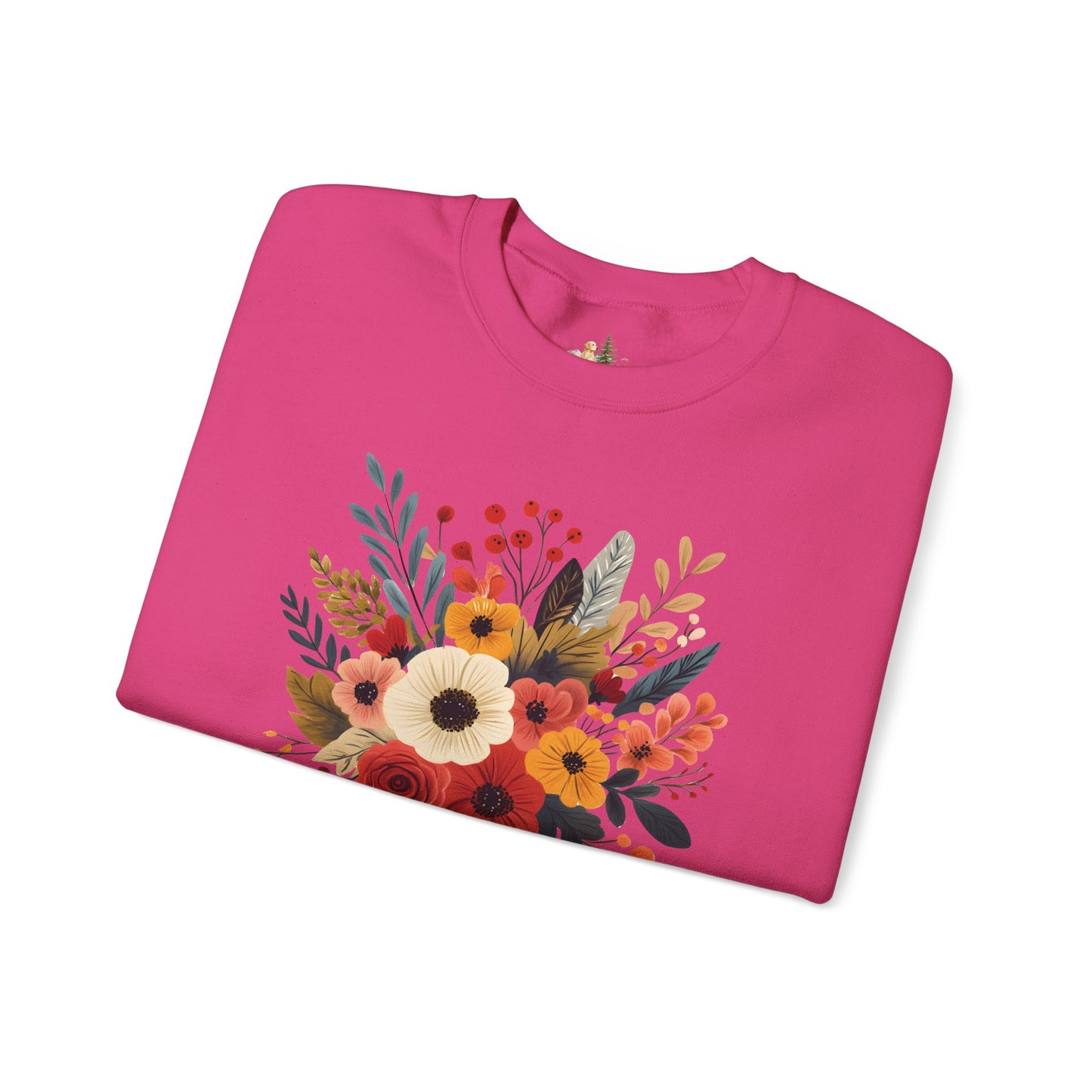 Floral Bouquet Crewneck Sweatshirt — Autumn Wildflower Graphic