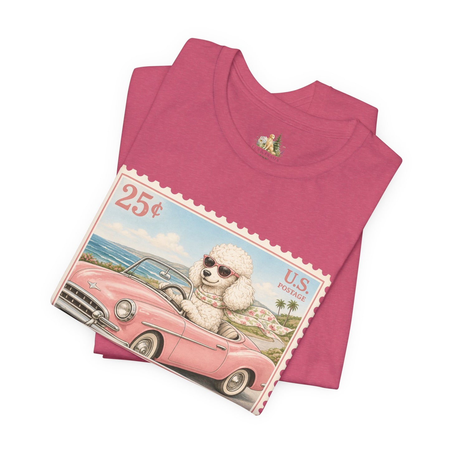Vintage Pup Roadtrip T-Shirt — Retro Stamp Design (25)