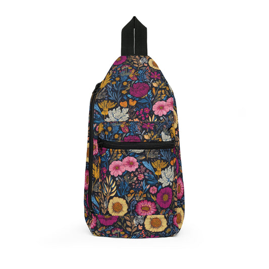 Floral Vintage Sling Bag — Compact Crossbody Backpack for Everyday & Travel
