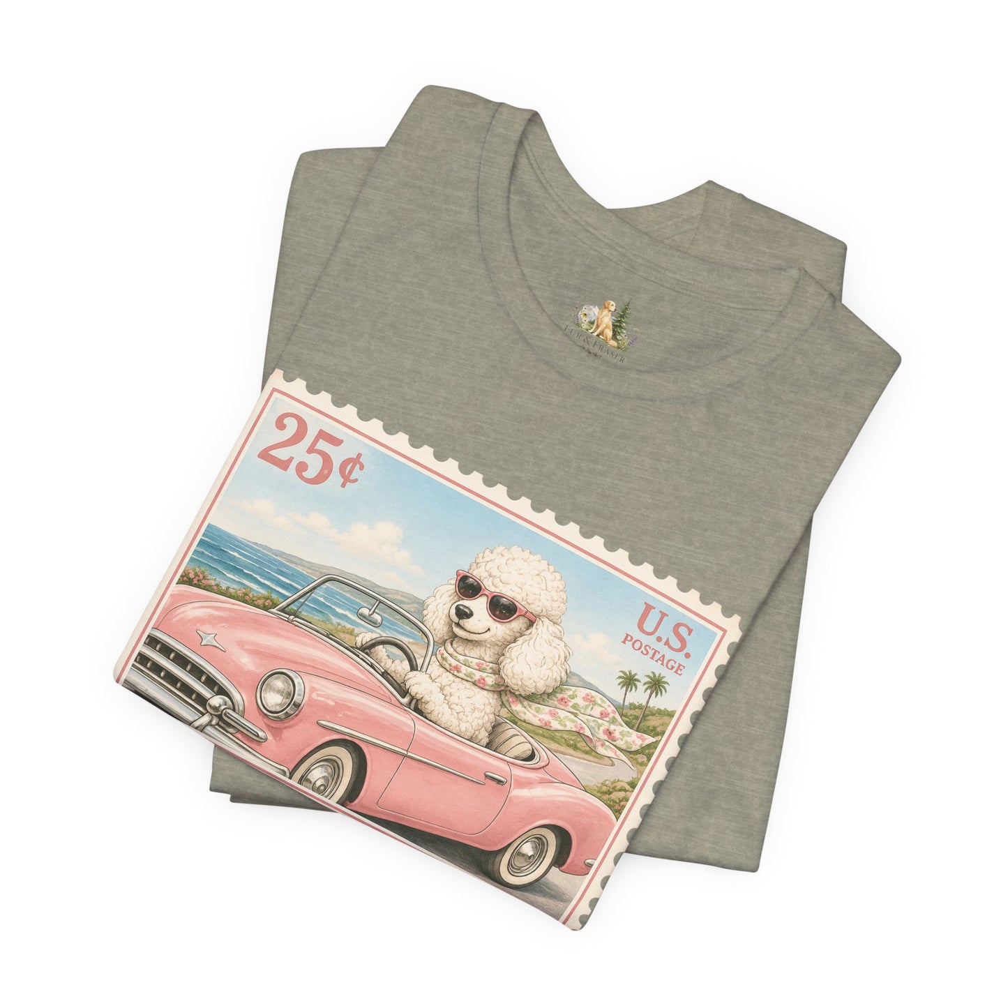 Vintage Pup Roadtrip T-Shirt — Retro Stamp Design (25)