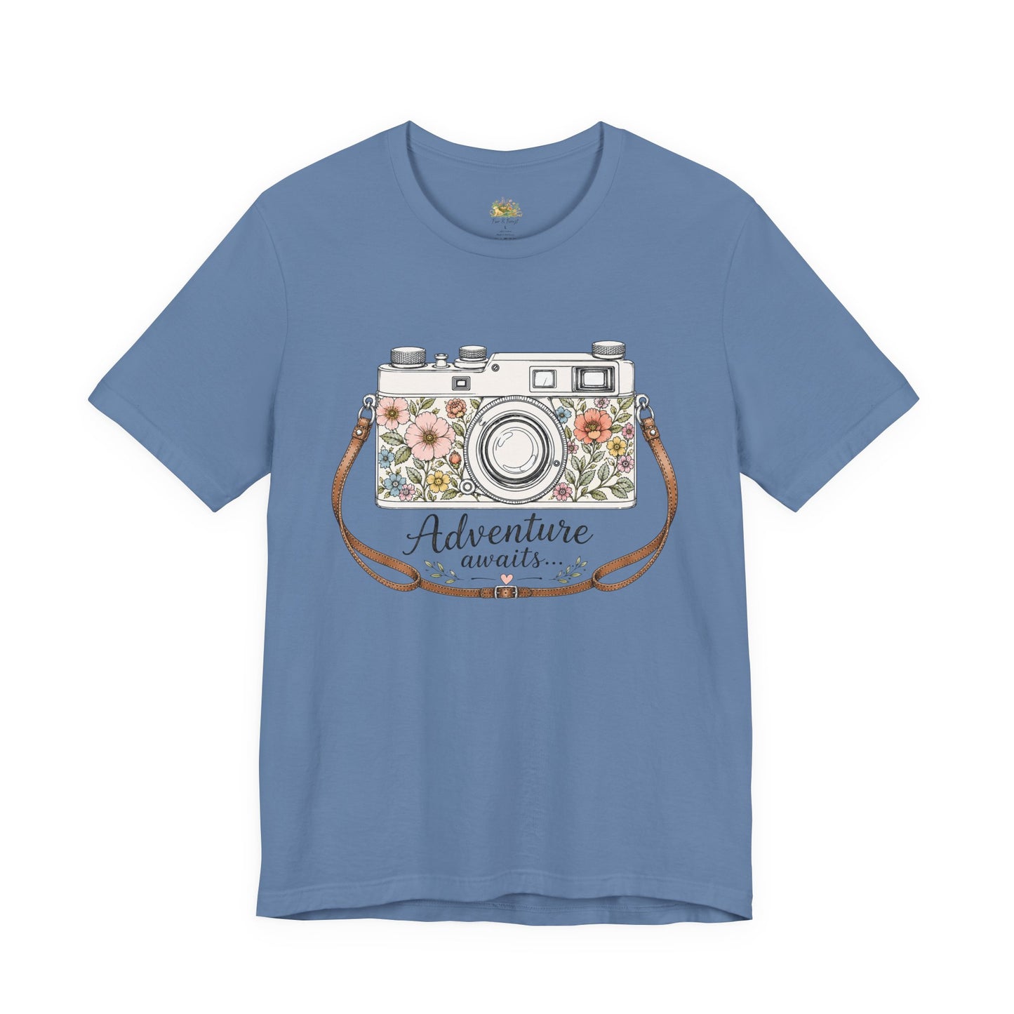 Floral Vintage Camera Adventure Awaits T-Shirt | Photography Travel Tee