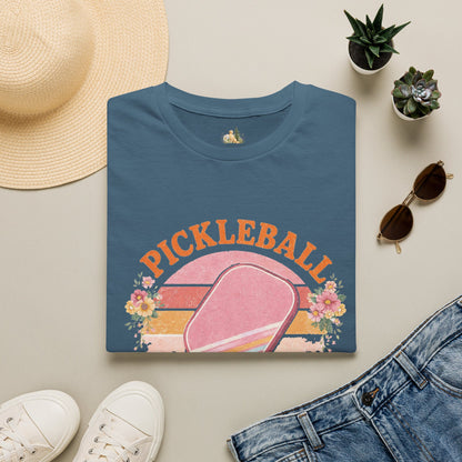 Pickleball Retro Paddle T‑Shirt — Vintage Floral Pickleball Tee Light Weight, Ultra Soft Tee