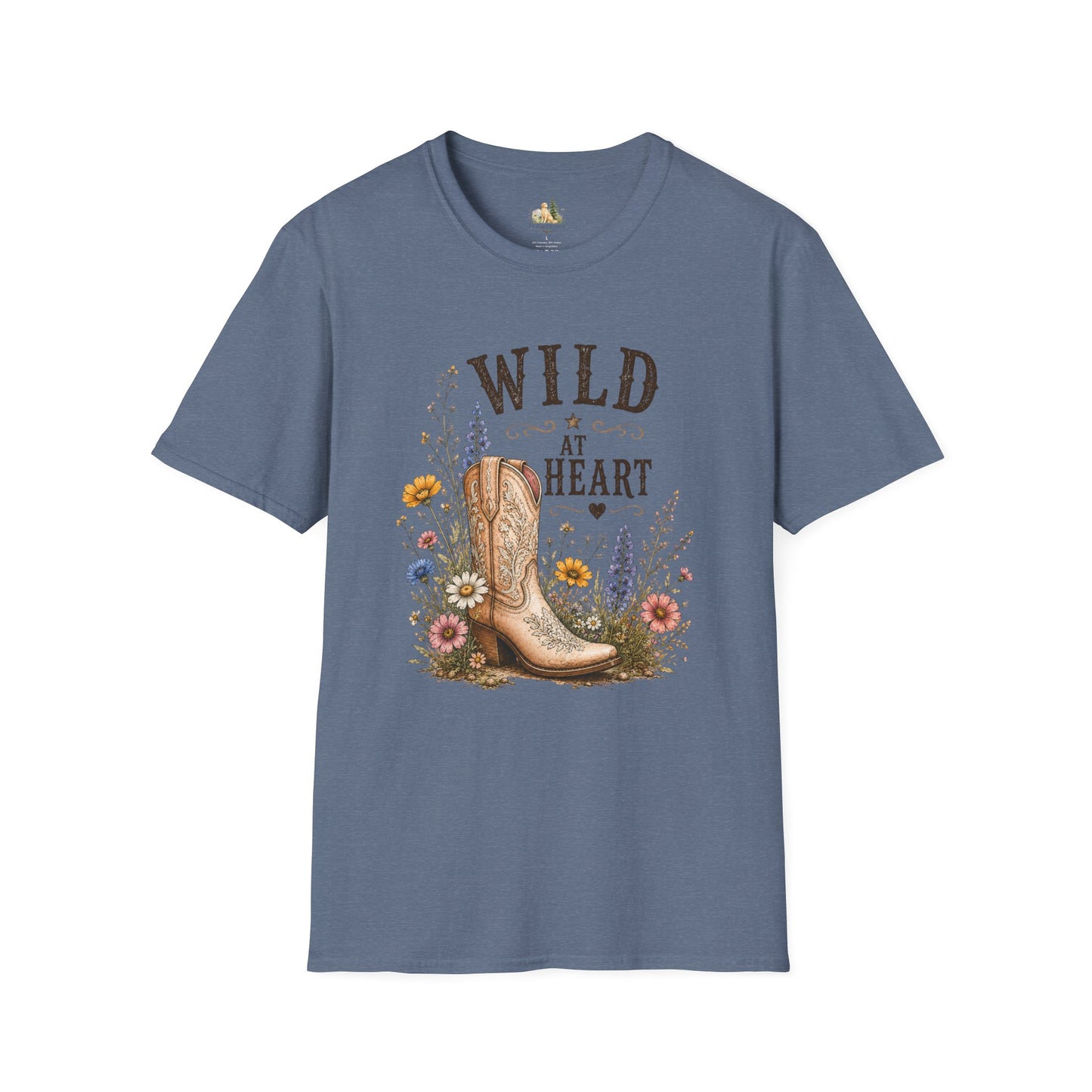 Wild at Heart Cowboy Boot T-Shirt – Floral Western Graphic Tee (Light Weight, Ultra Soft Tee)