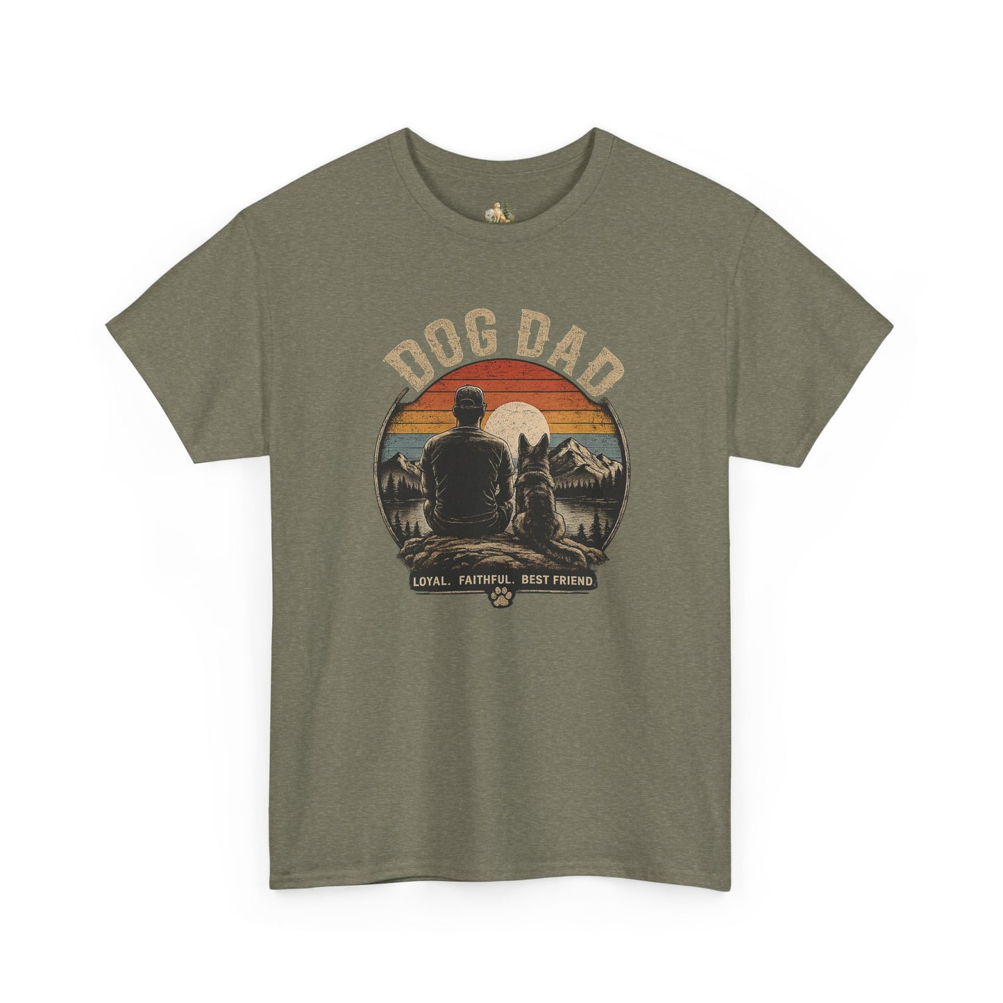 Dog Dad T-Shirt – Vintage "Loyal. Faithful. Best Friend." Graphic Tee for Dog Lovers