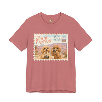 Grand Canyon Pups T-Shirt | Vintage Postcard Dogs Travel Design