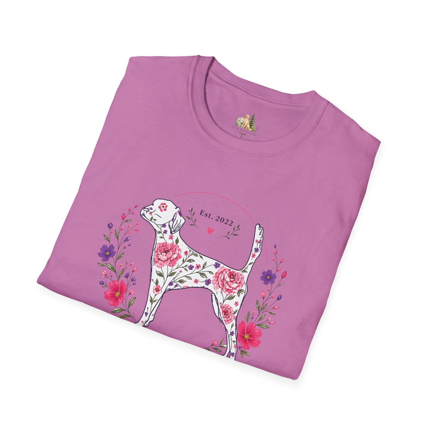 Floral Dog Tee — “FUR-ROLIC” Graphic T-Shirt (Est. 2022)