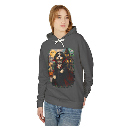 Unisex Halloween Bernese Mountain Dog Hooded Sweatshirt — What Tails Lurk Behind The Pines Collection
