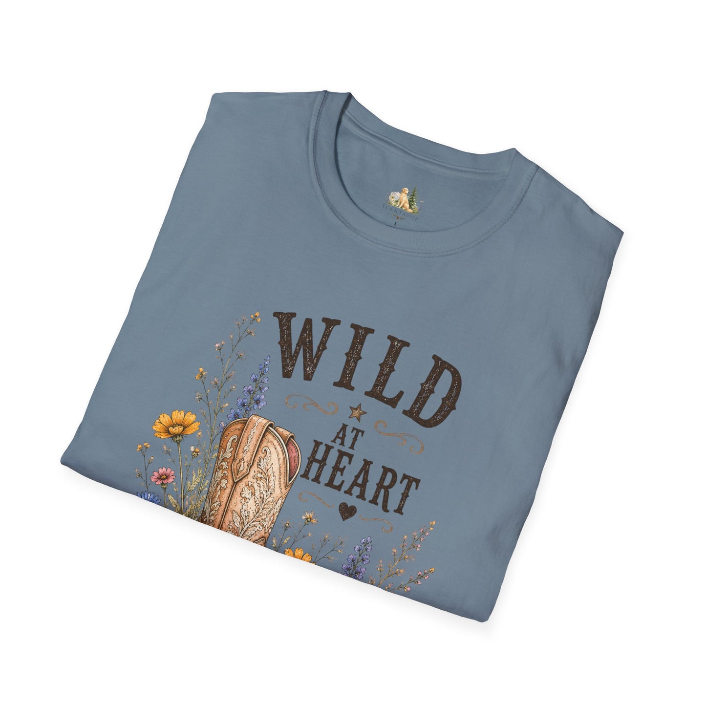 Wild at Heart Cowboy Boot T-Shirt – Floral Western Graphic Tee (Light Weight, Ultra Soft Tee)