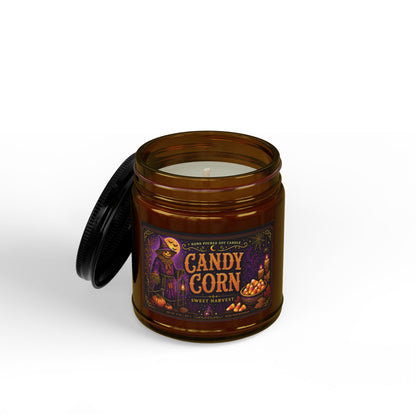 Candy Corn Soy Candle Jar — Autumn Halloween Scented Candle (4oz & 9oz)