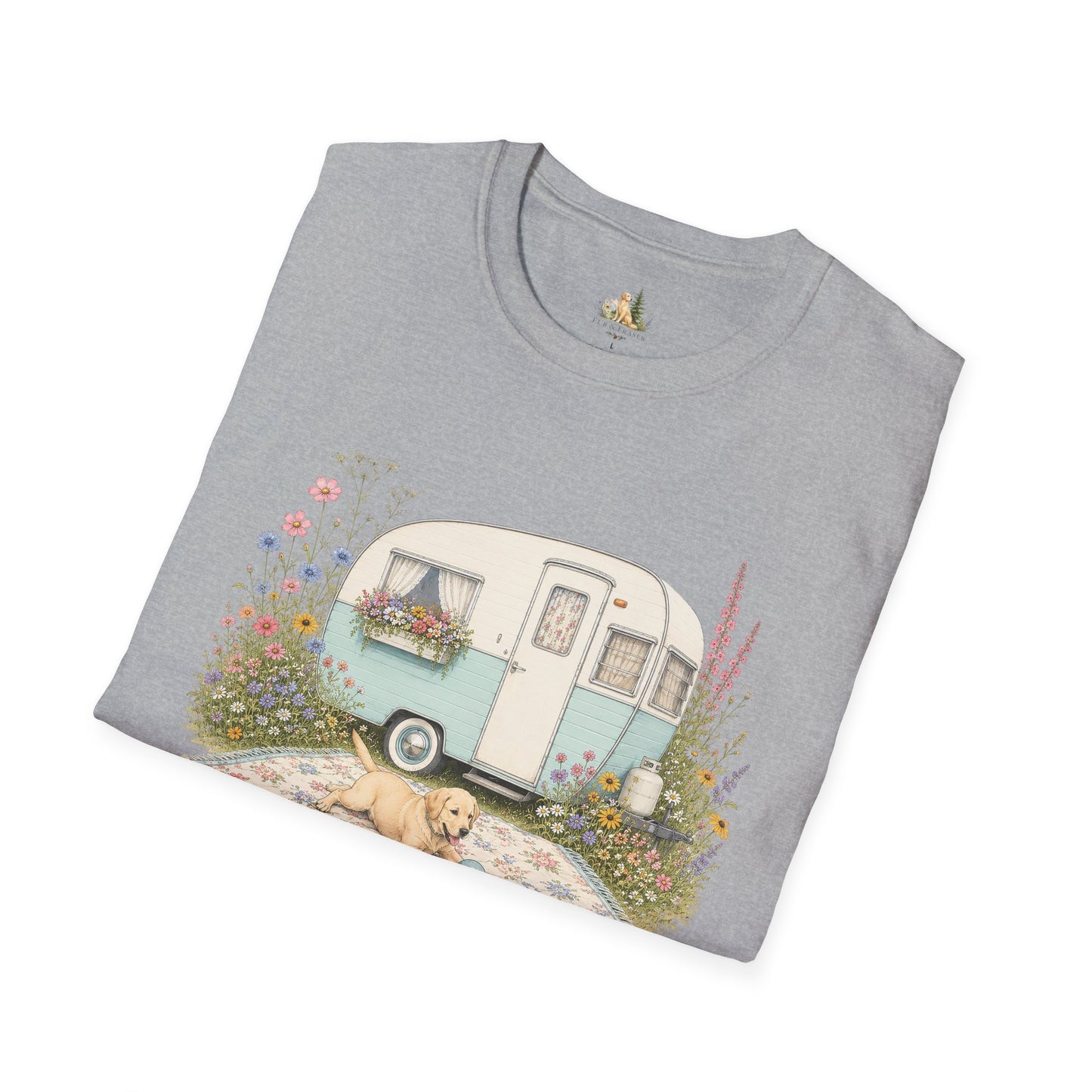 Vintage Camper T-Shirt — Cozy Caravan & Picnic Design(Light Weight, Ultra Soft)