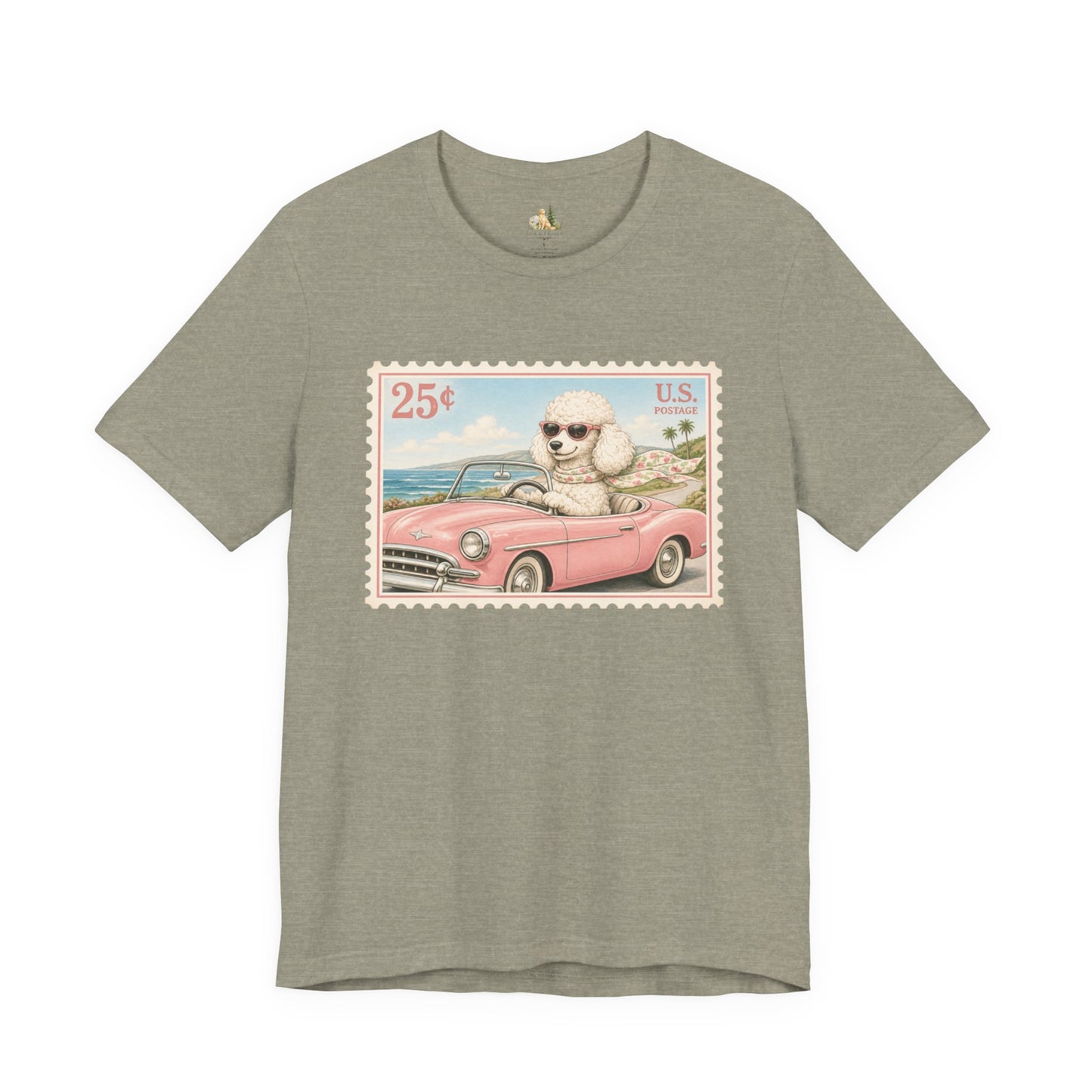 Vintage Pup Roadtrip T-Shirt — Retro Stamp Design (25)
