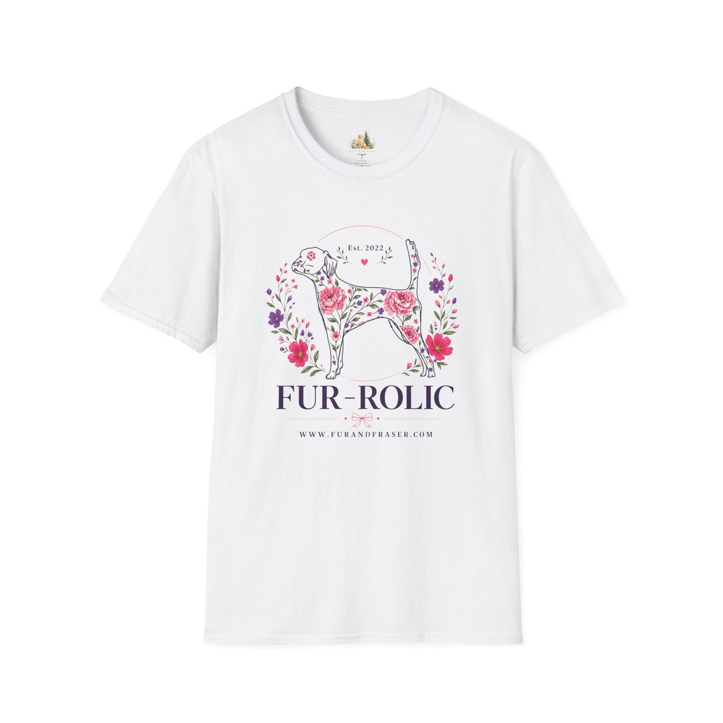 Floral Dog Tee — “FUR-ROLIC” Graphic T-Shirt (Est. 2022)