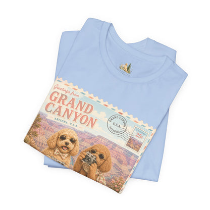 Grand Canyon Pups T-Shirt | Vintage Postcard Dogs Travel Design