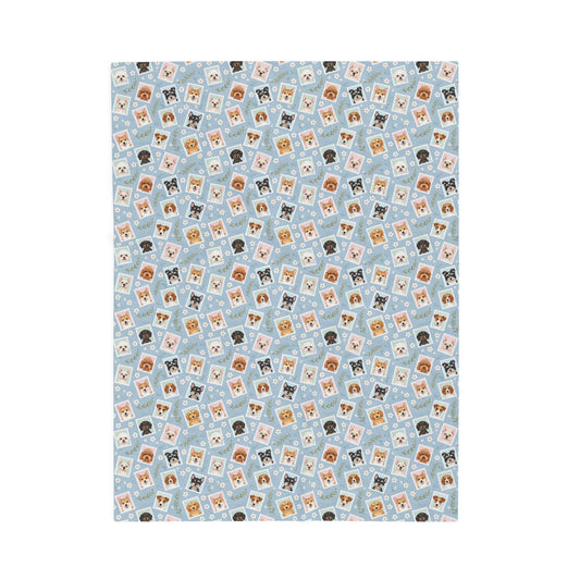 Plush Blanket - Cute Puppy Pattern Velveteen Throw 30"x40"