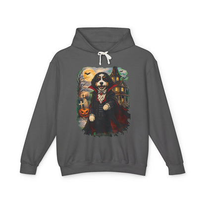 Unisex Halloween Bernese Mountain Dog Hooded Sweatshirt — What Tails Lurk Behind The Pines Collection