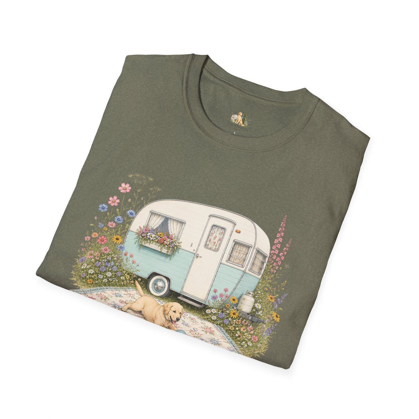 Vintage Camper T-Shirt — Cozy Caravan & Picnic Design(Light Weight, Ultra Soft)