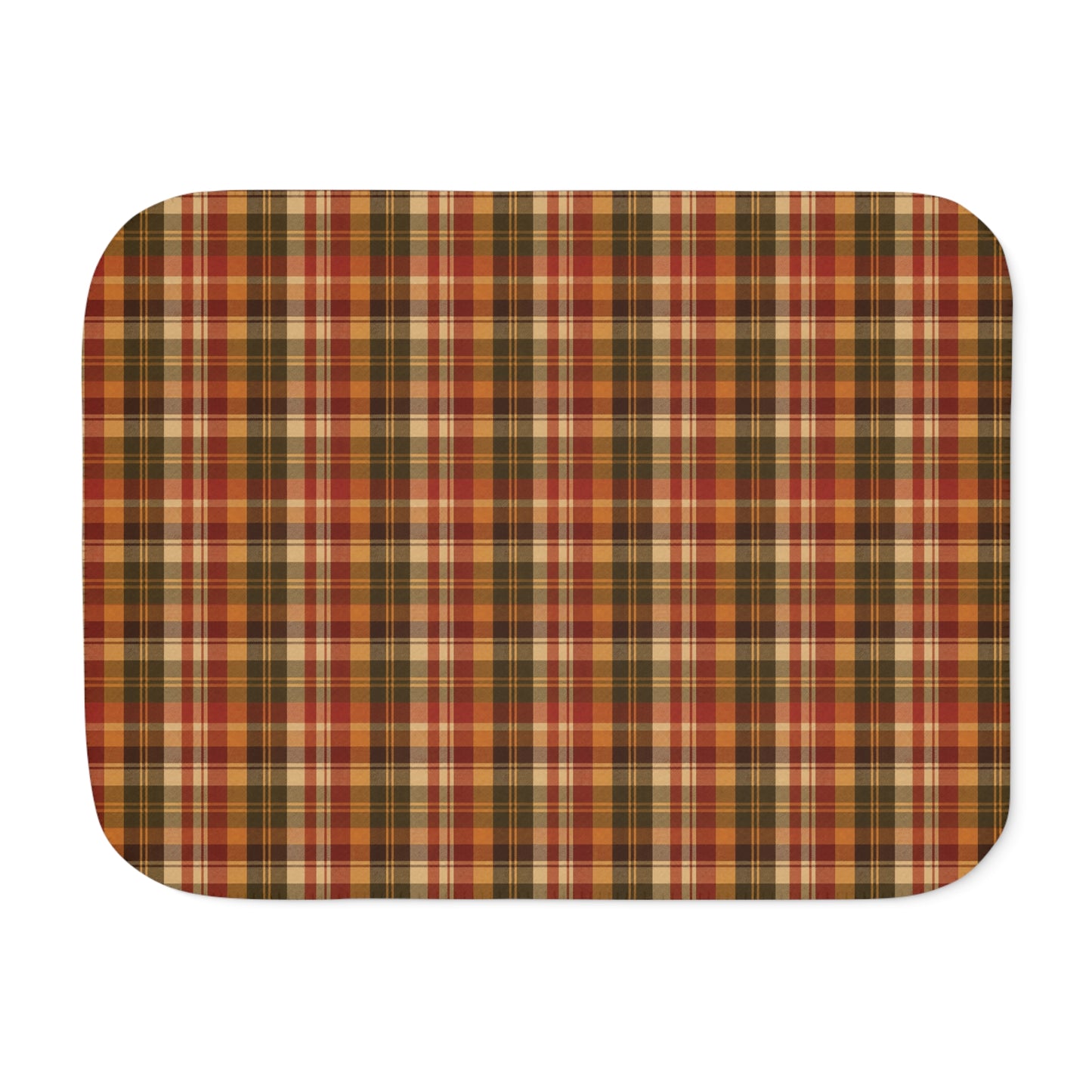 Autumn Plaid Sherpa Blanket — Cozy Fall Throw for Living Room & Cabin
