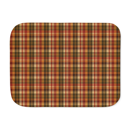 Autumn Plaid Sherpa Blanket — Cozy Fall Throw for Living Room & Cabin