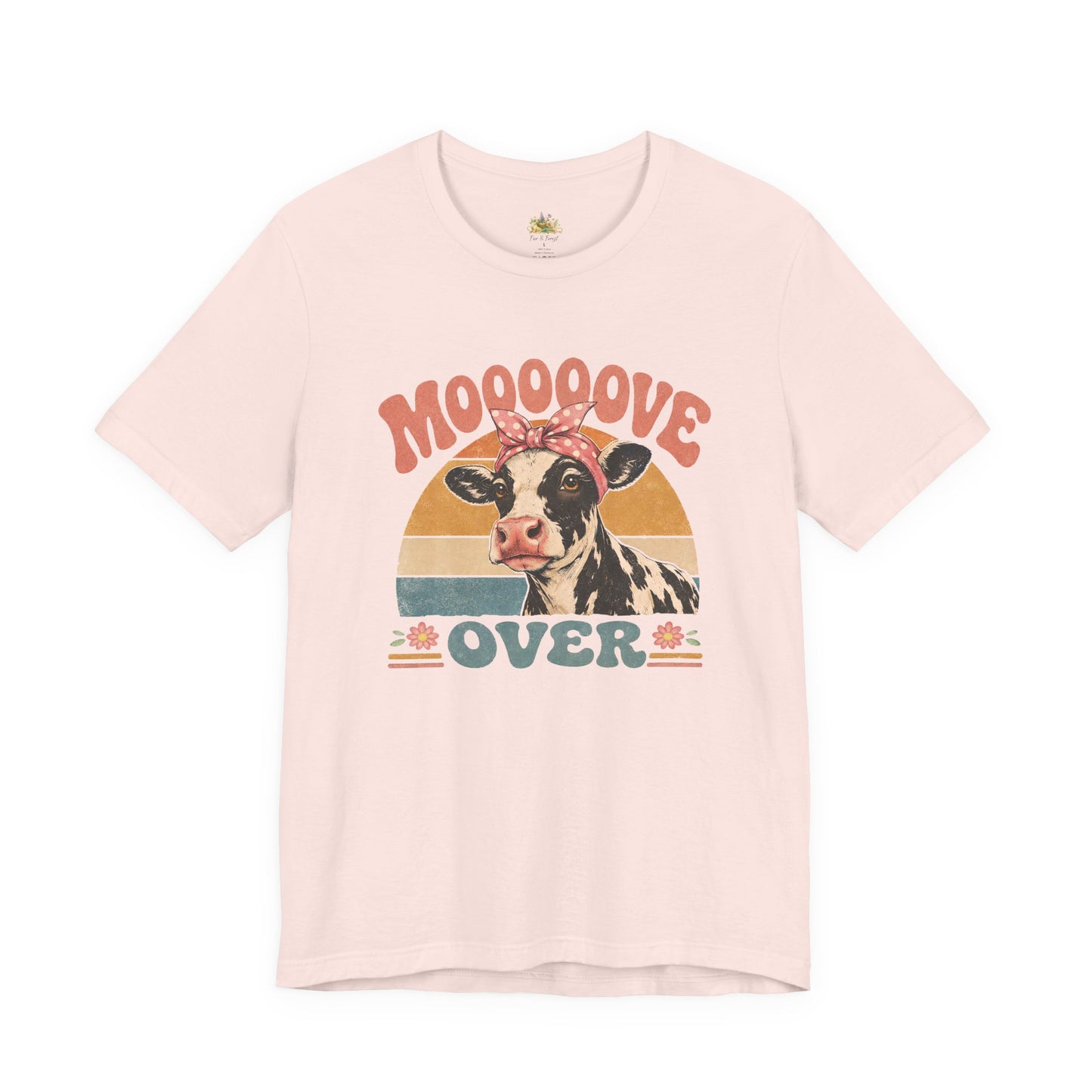 Moooove Over Cow Graphic Tee — Retro Farm Animal Shirt for Women & Men